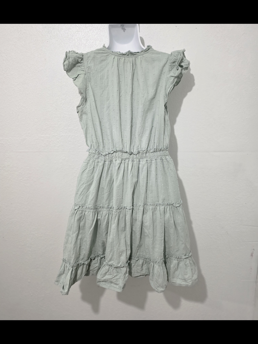 Sweet Wanderer Sage Green Swiss Dot Tiered Dress - Size XL - Picture 3 of 5